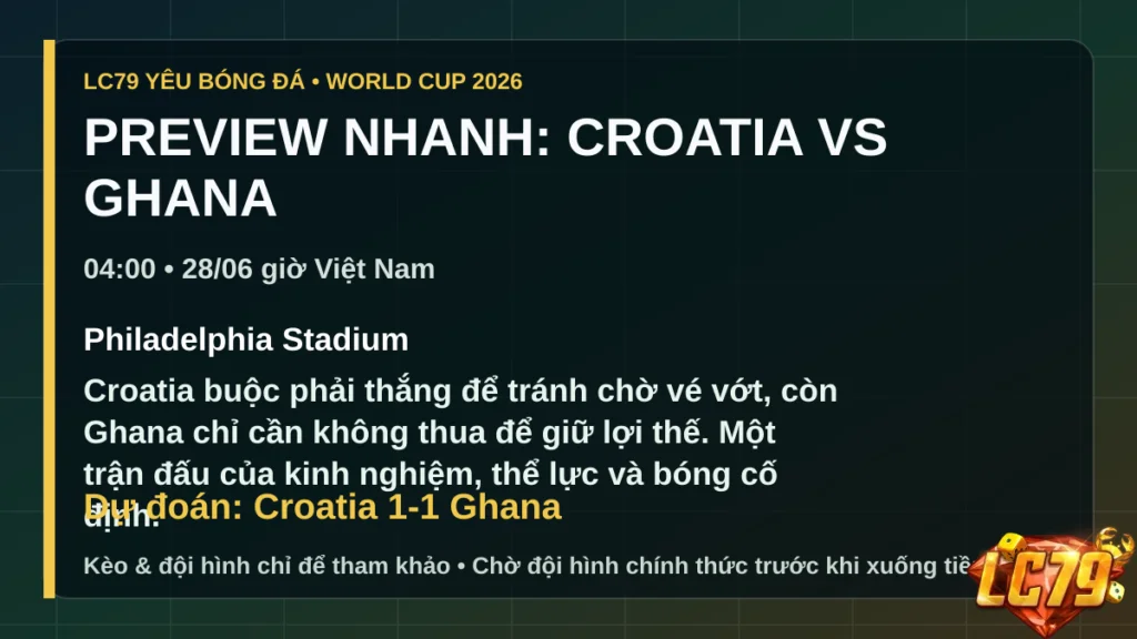 Croatia vs Ghana - LC79 preview