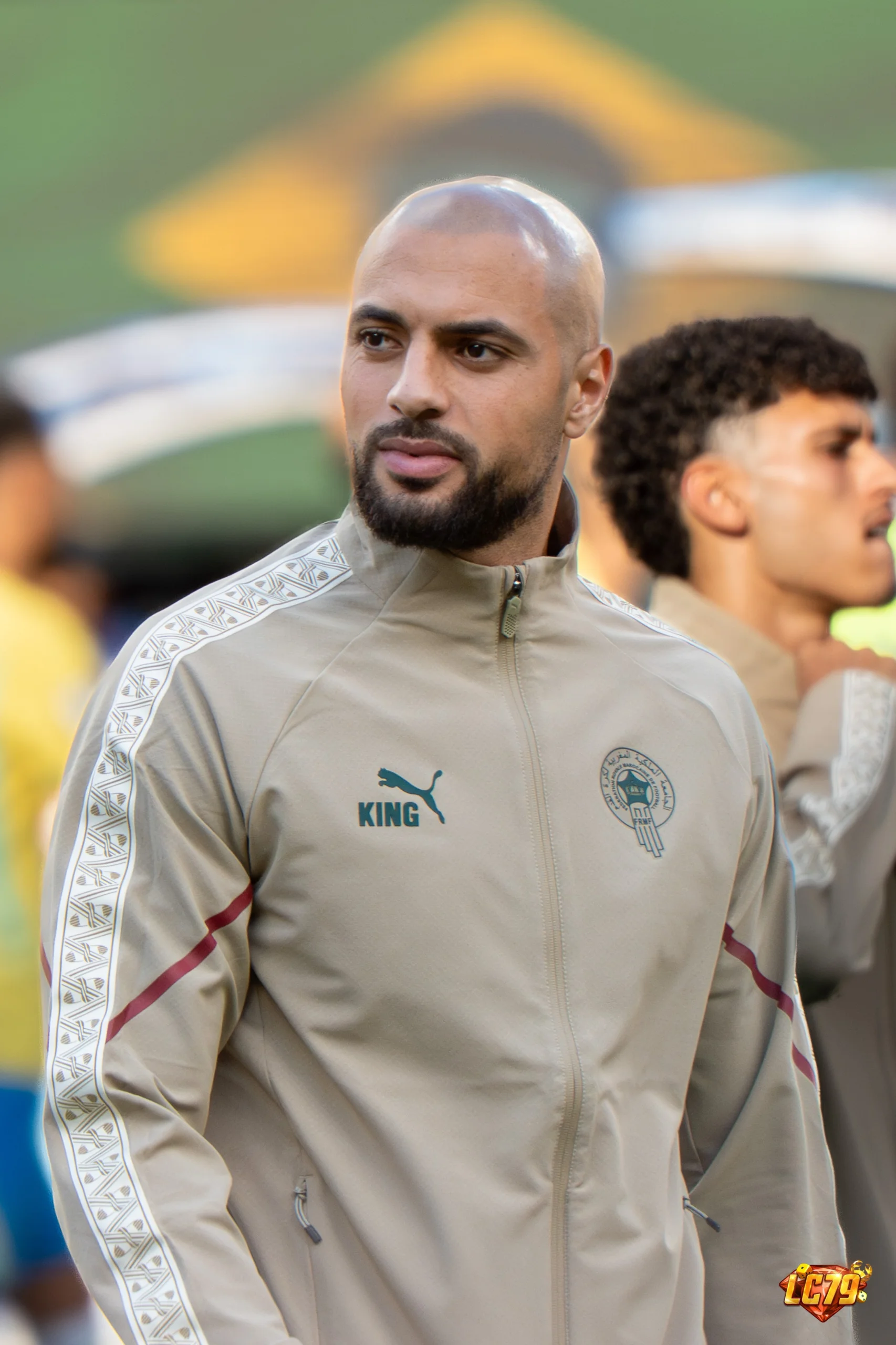 Sofyan Amrabat trong màu áo Morocco trước trận France vs Morocco