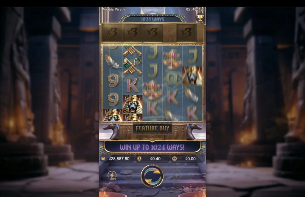 Ảnh giao diện chính game Anubis Wrath (slot PG) chơi tại LC79