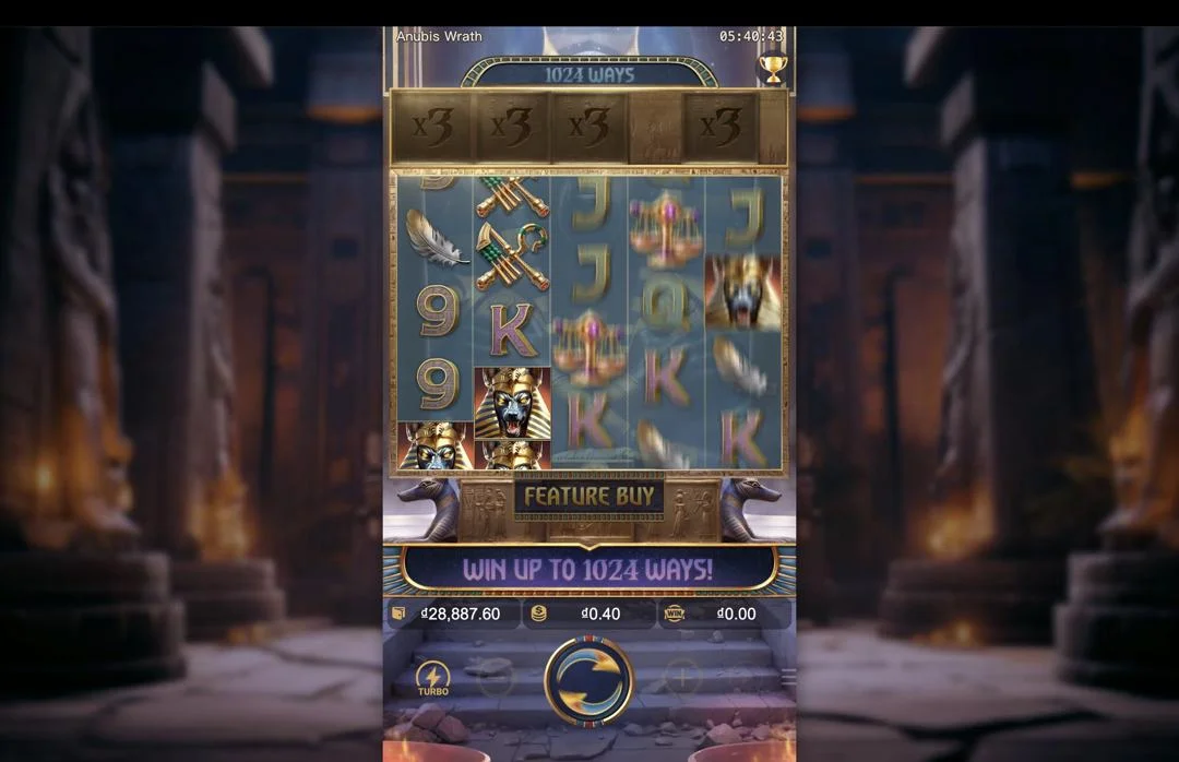 Ảnh giao diện chính game Anubis Wrath (slot PG) chơi tại LC79