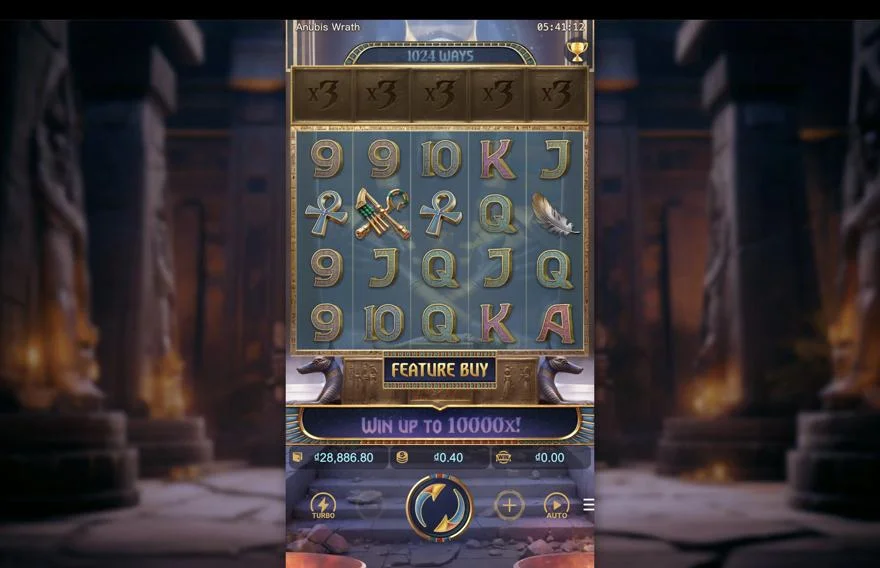 Ảnh bảng biểu tượng & tính năng game Anubis Wrath (slot PG) chơi tại LC79