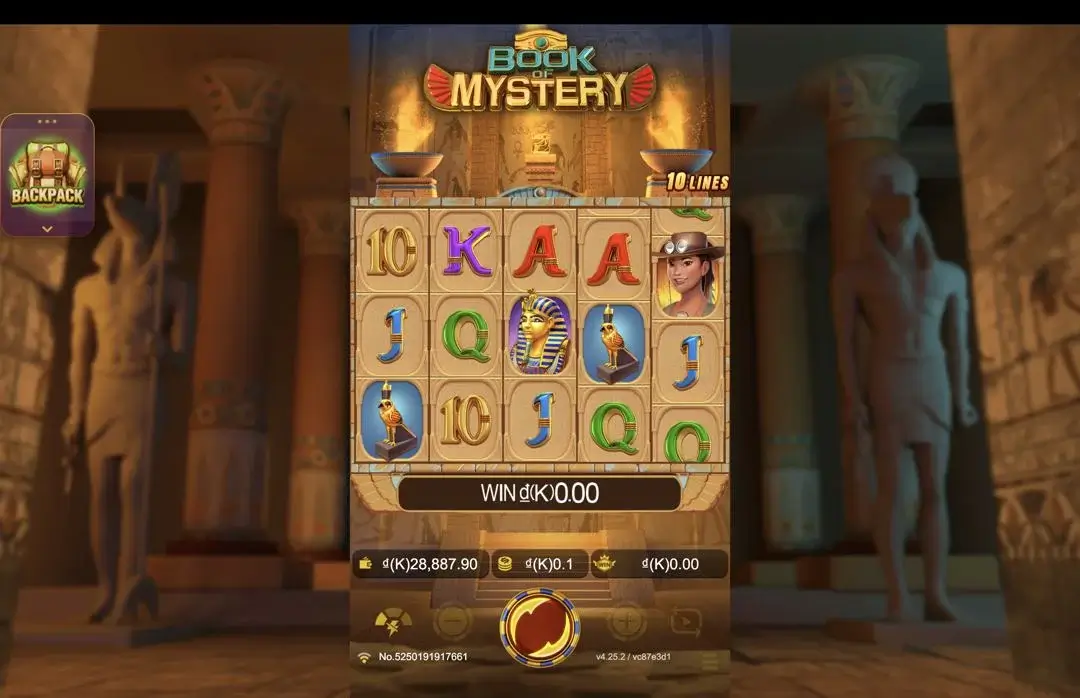Ảnh giao diện chính game BookOfMystery (slot JDB) chơi tại LC79