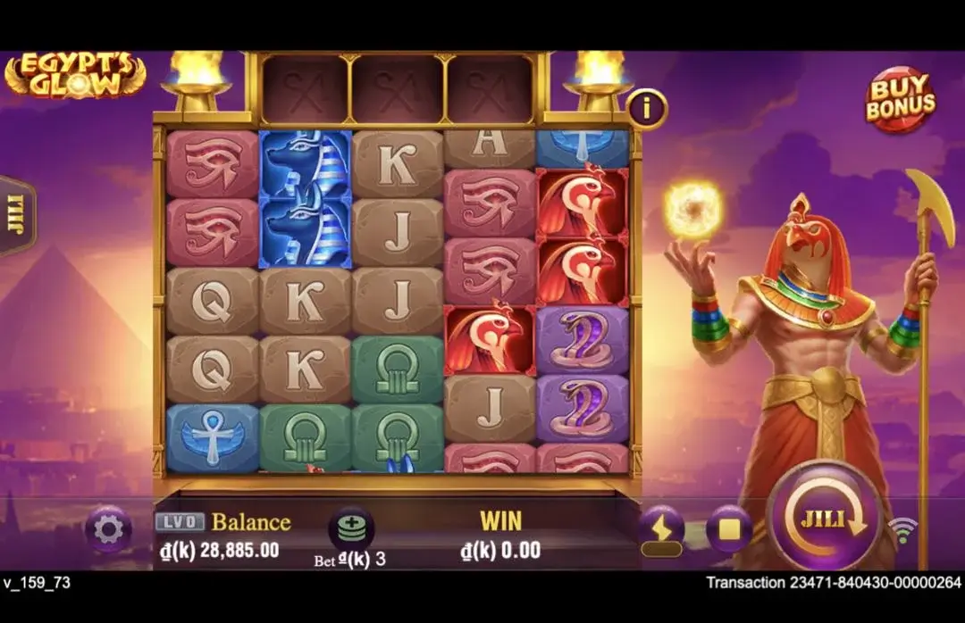 Ảnh giao diện chính game Egypt's Glow (slot JILI) chơi tại LC79