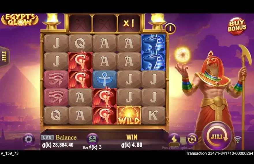 Ảnh màn hình gameplay game Egypt's Glow (slot JILI) chơi tại LC79