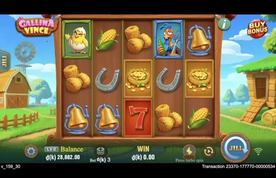 Ảnh màn hình gameplay game Gallina Vince (slot JILI) chơi tại LC79