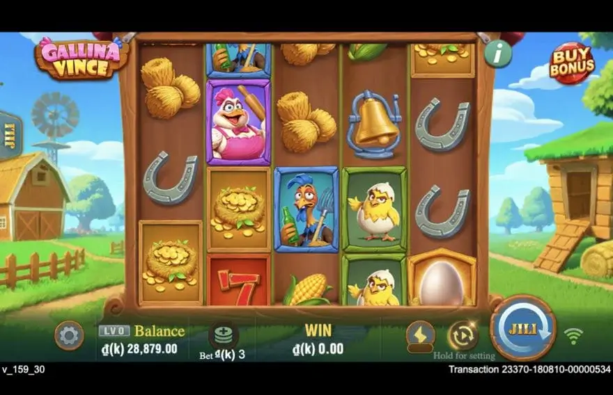 Ảnh bảng biểu tượng & tính năng game Gallina Vince (slot JILI) chơi tại LC79