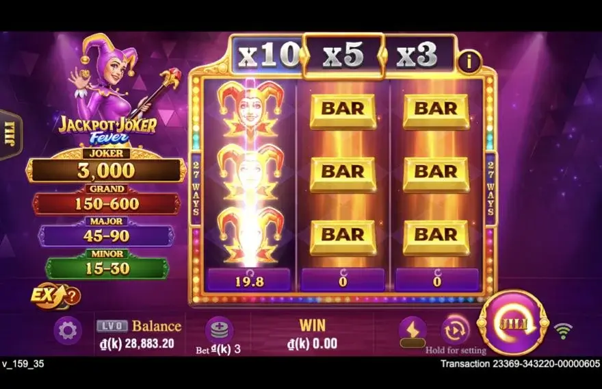 Ảnh bảng biểu tượng & tính năng game Jackpot Joker FEVER (slot JILI) chơi tại LC79