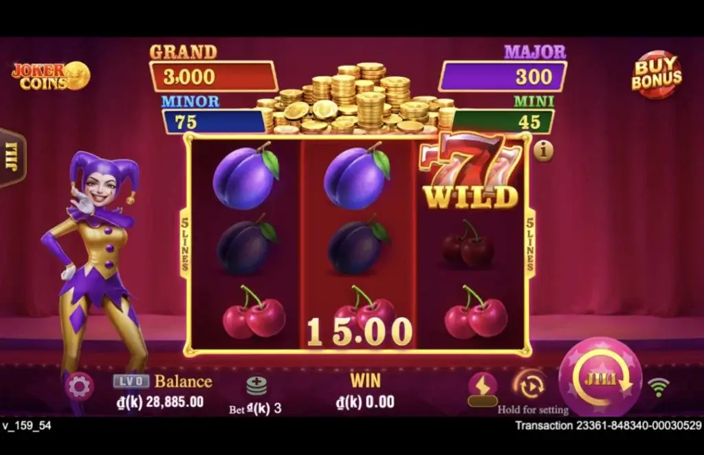 Ảnh giao diện chính game Joker Coins (slot JILI) chơi tại LC79