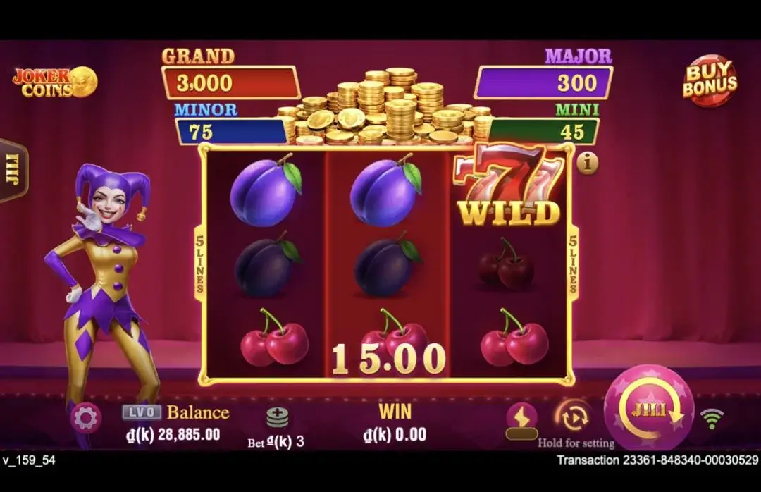 Ảnh giao diện chính game Joker Coins (slot JILI) chơi tại LC79