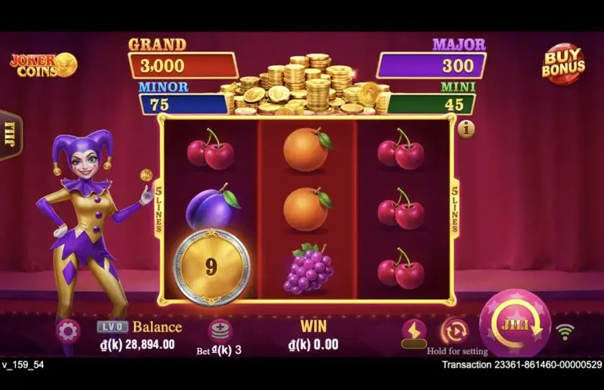 Ảnh bảng biểu tượng & tính năng game Joker Coins (slot JILI) chơi tại LC79