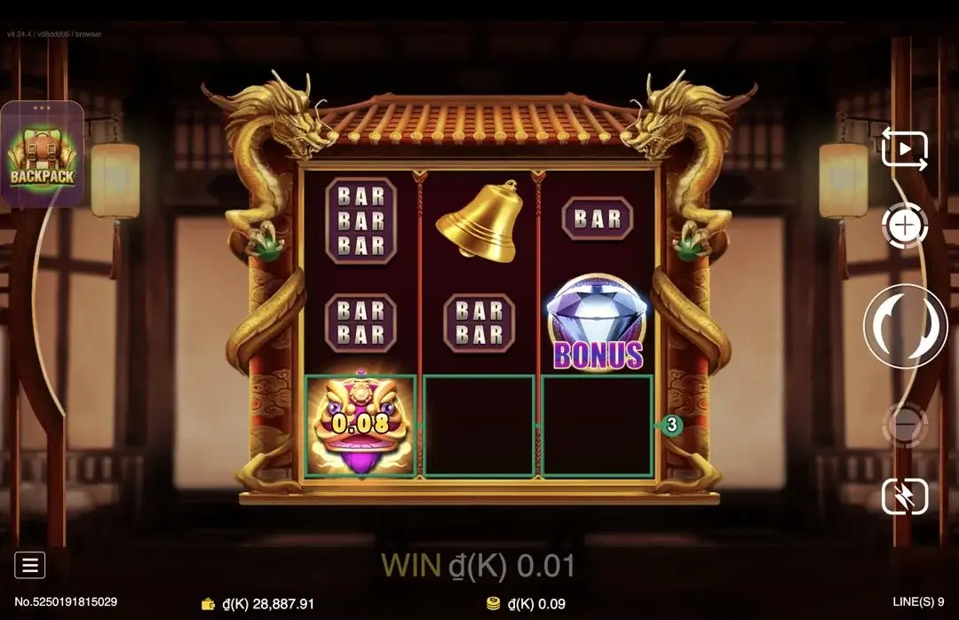 Ảnh giao diện chính game Lucky Seven (slot JDB) chơi tại LC79