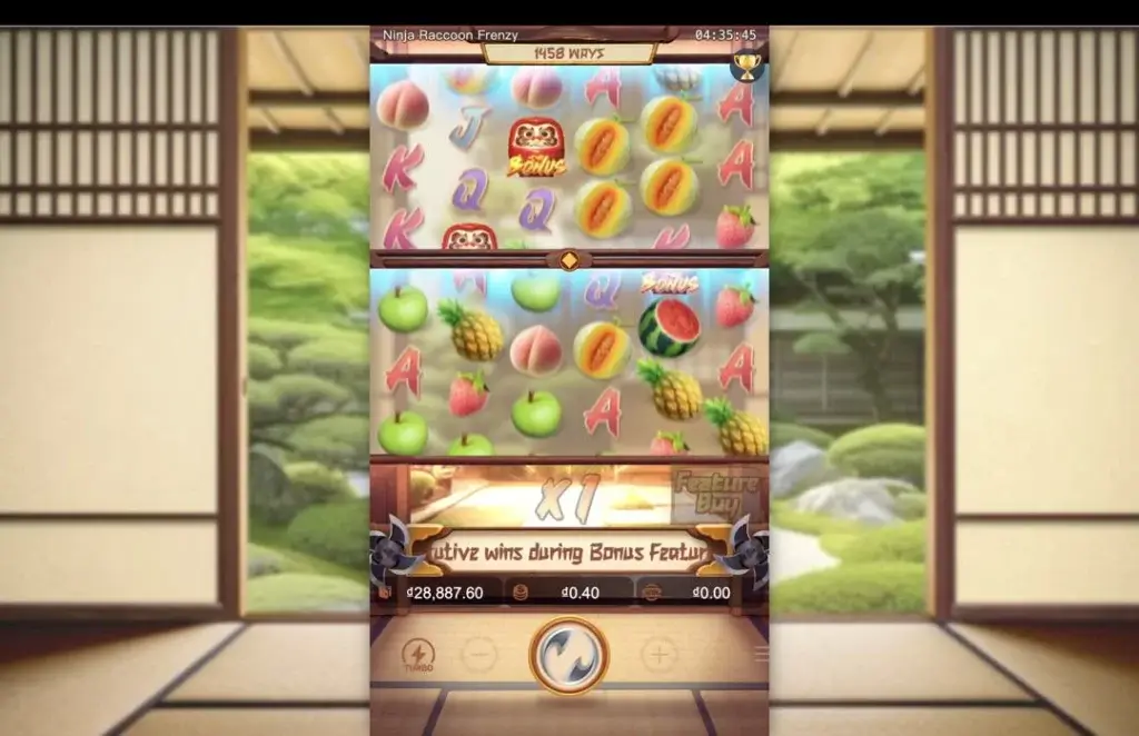 Ảnh giao diện chính game Ninja Raccoon Frenzy (slot PG) chơi tại LC79