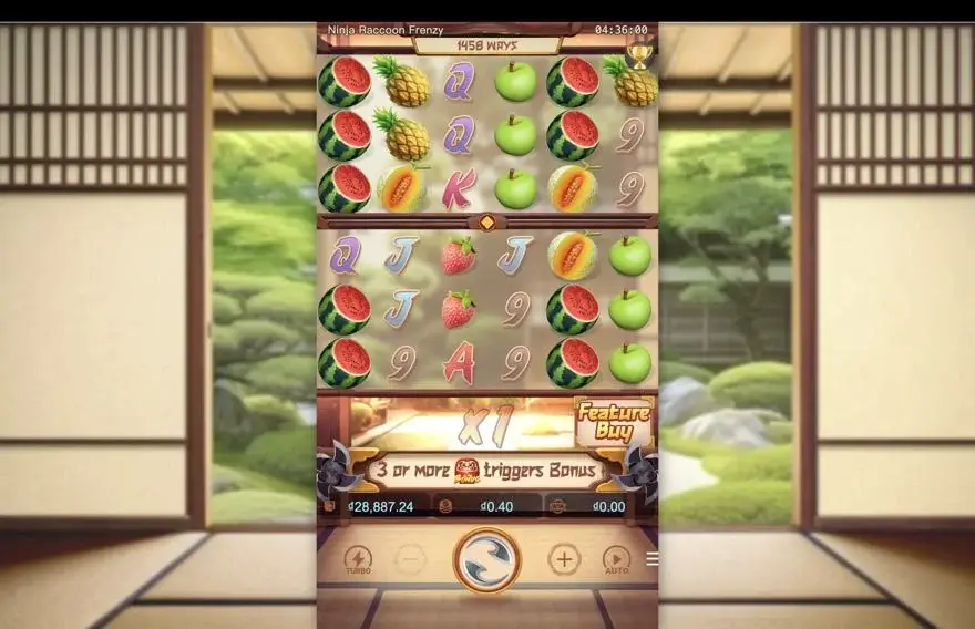 Ảnh màn hình gameplay game Ninja Raccoon Frenzy (slot PG) chơi tại LC79