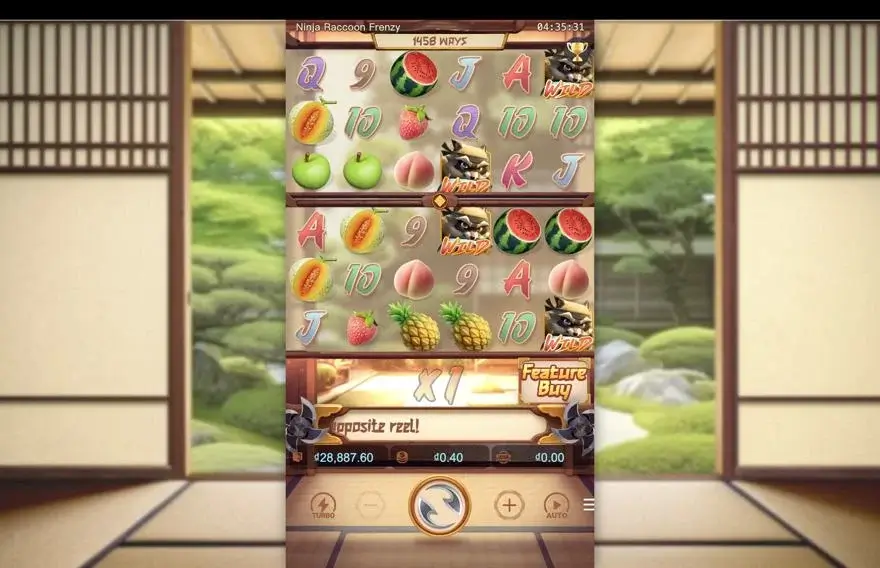 Ảnh bảng biểu tượng & tính năng game Ninja Raccoon Frenzy (slot PG) chơi tại LC79