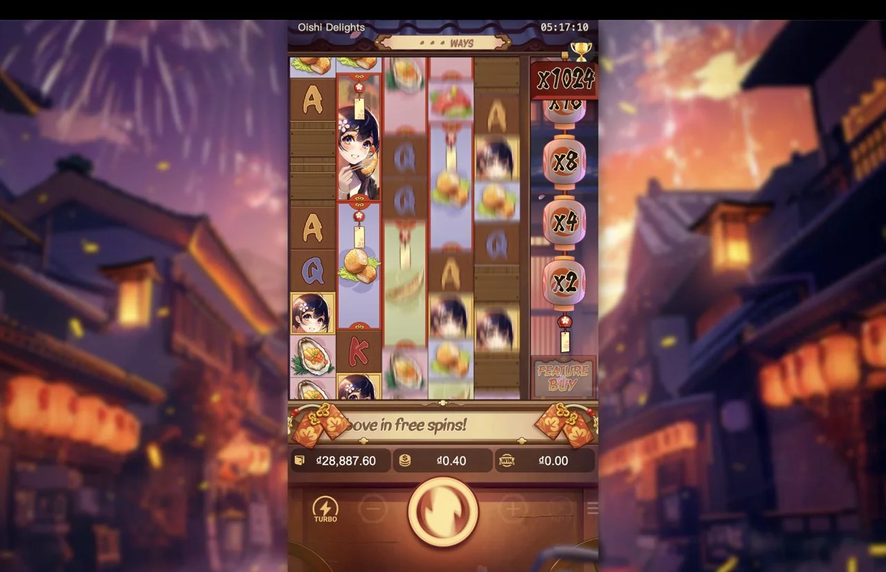 Ảnh giao diện chính game Oishi Delights (slot PG) chơi tại LC79