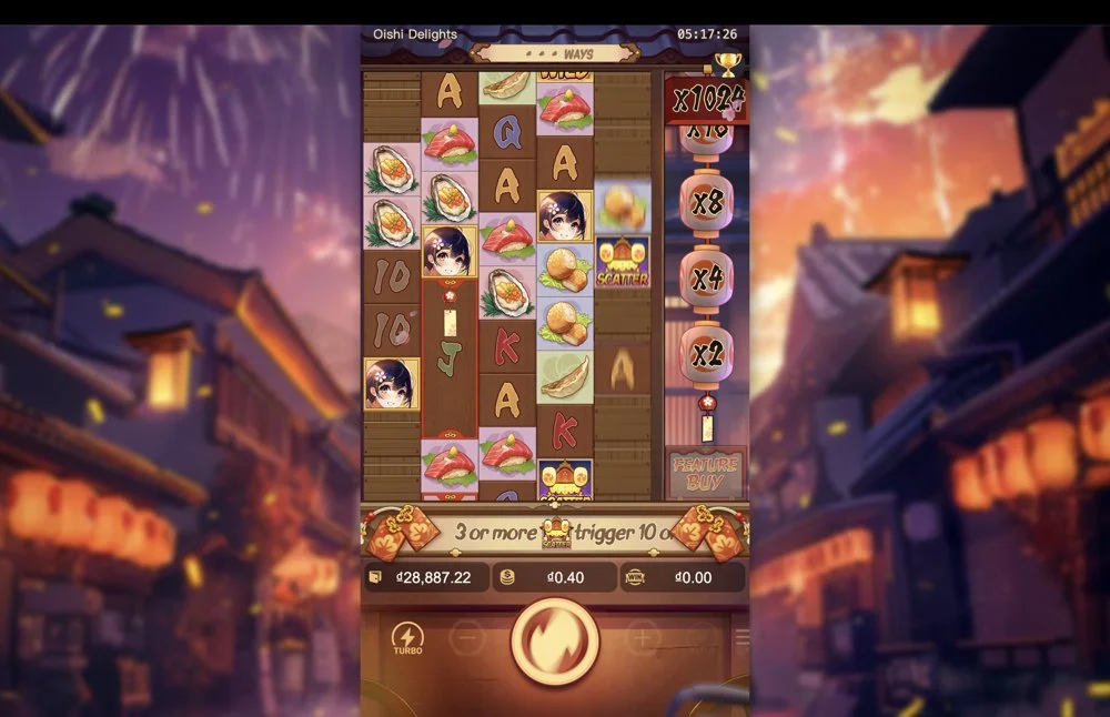 Ảnh màn hình gameplay game Oishi Delights (slot PG) chơi tại LC79