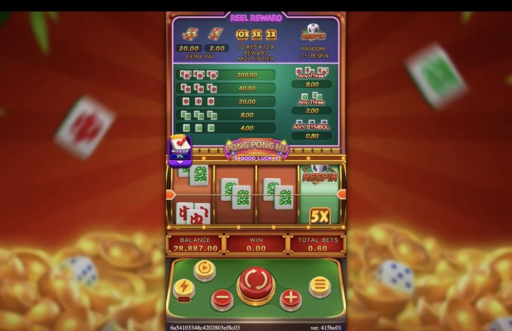 Ảnh bảng biểu tượng & tính năng game PONG PONG HU (slot FC) chơi tại LC79