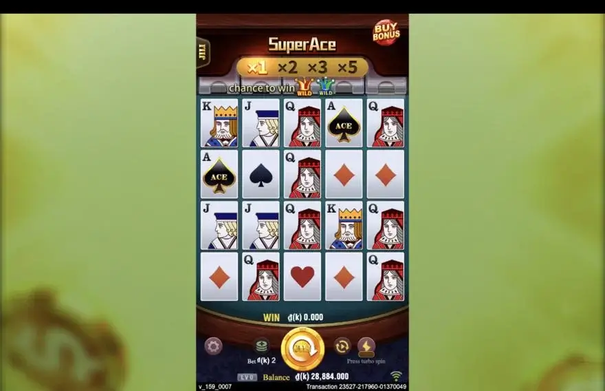 Ảnh màn hình gameplay game Super Ace (slot JILI) chơi tại LC79