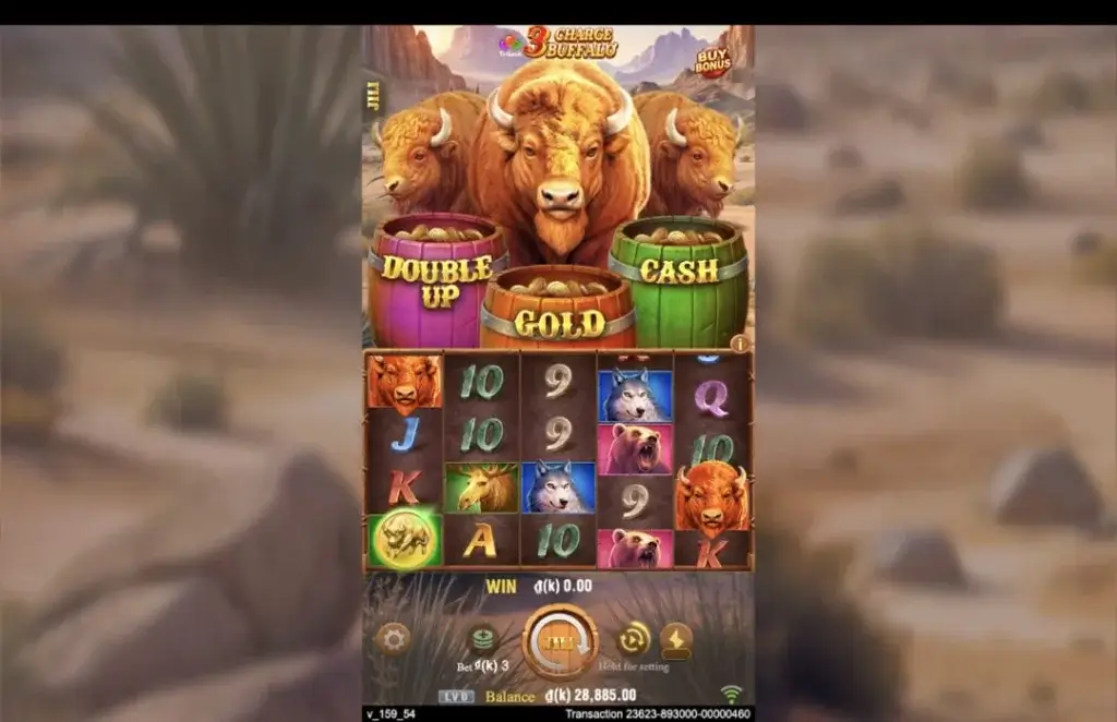 Ảnh giao diện chính game 3 Charge Buffalo (slot JILI) chơi tại LC79