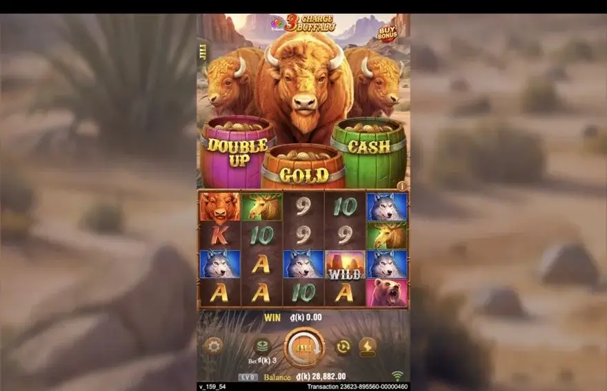 Ảnh màn hình gameplay game 3 Charge Buffalo (slot JILI) chơi tại LC79
