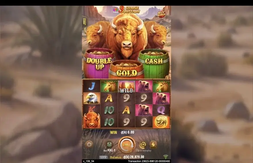 Ảnh bảng biểu tượng & tính năng game 3 Charge Buffalo (slot JILI) chơi tại LC79
