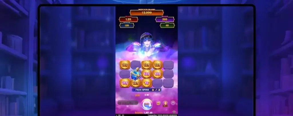 Ảnh giao diện chính game 3 Witch's Lamp (slot JILI) chơi tại LC79