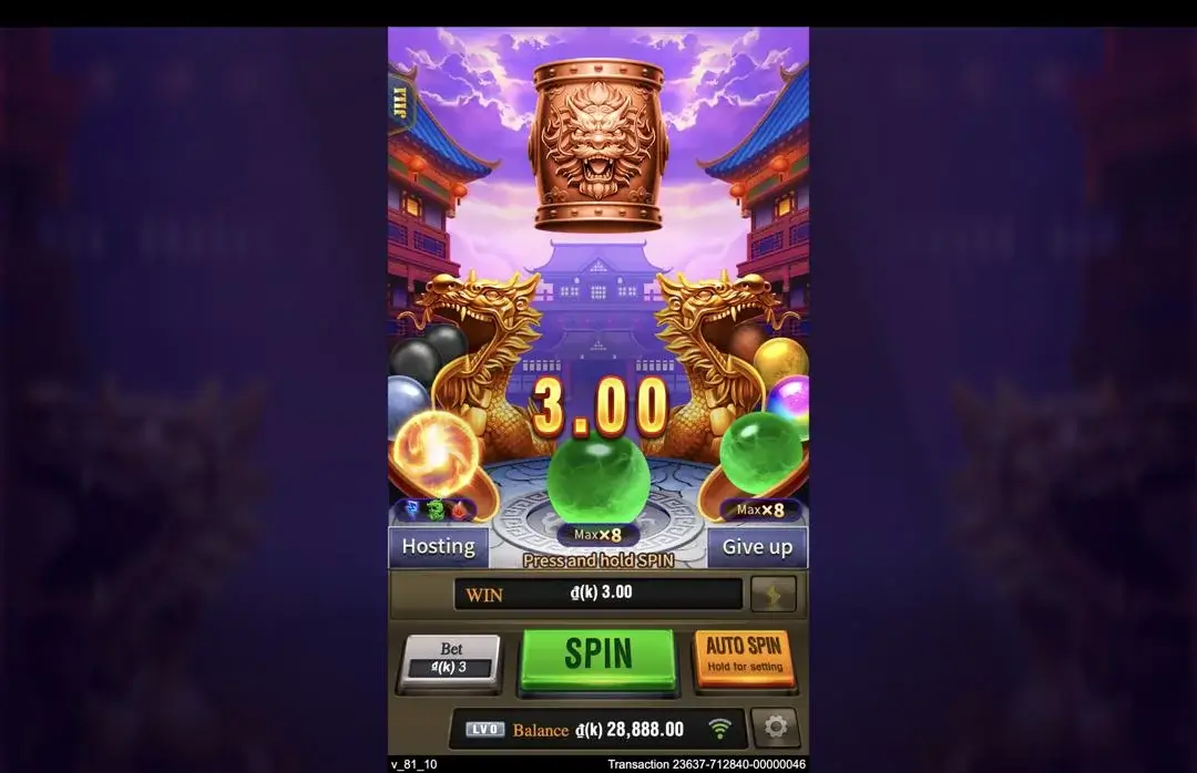 Ảnh giao diện chính game Dragon Treasure (slot JILI) chơi tại LC79