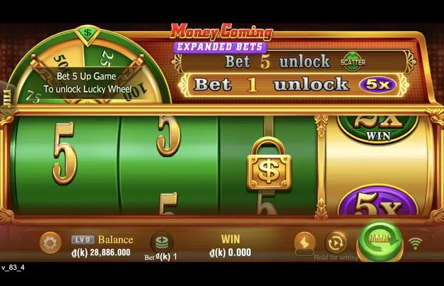 Ảnh màn hình gameplay game Money Coming Expand Bets (slot JILI) chơi tại LC79