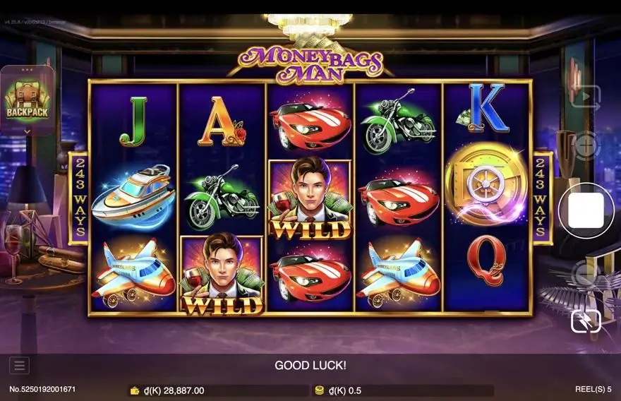 Ảnh màn hình gameplay game Moneybags Man (slot JDB) chơi tại LC79