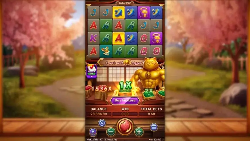 Ảnh màn hình gameplay game MUSCLE FORTUNE CAT (slot FC) chơi tại LC79