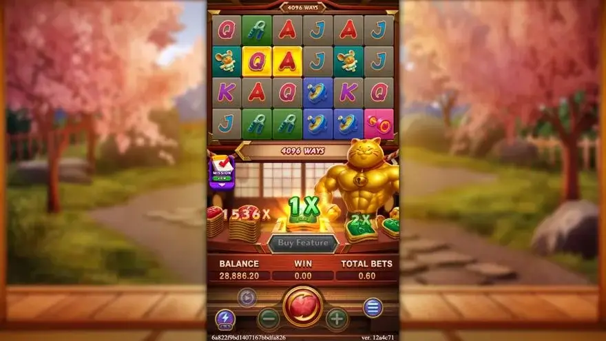 Ảnh bảng biểu tượng & tính năng game MUSCLE FORTUNE CAT (slot FC) chơi tại LC79
