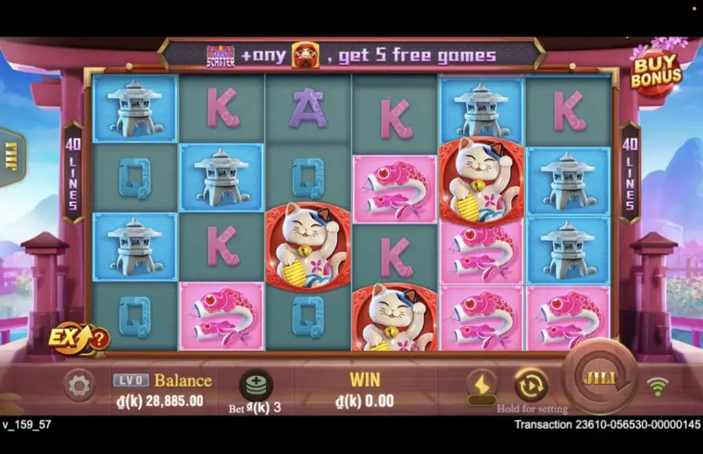 Ảnh giao diện chính game Neko Fortune (slot JILI) chơi tại LC79
