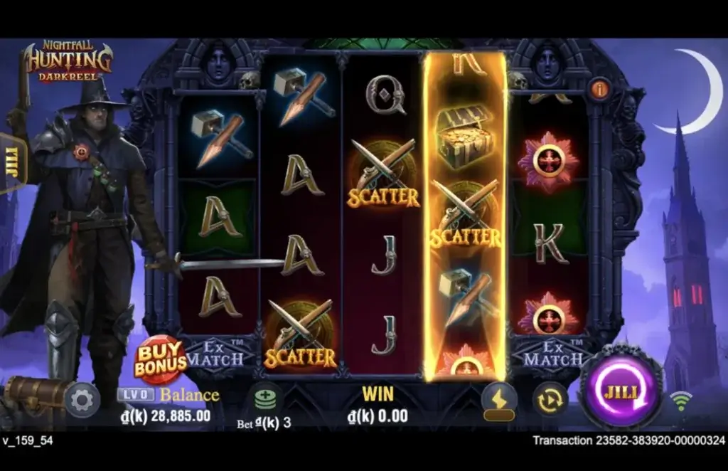 Ảnh giao diện chính game Nightfall Hunting (slot JILI) chơi tại LC79