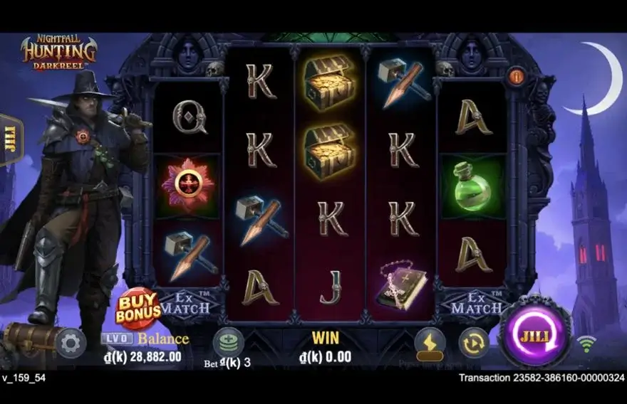 Ảnh màn hình gameplay game Nightfall Hunting (slot JILI) chơi tại LC79