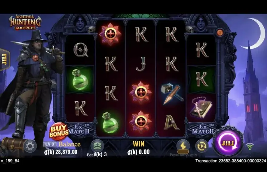 Ảnh bảng biểu tượng & tính năng game Nightfall Hunting (slot JILI) chơi tại LC79
