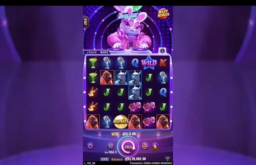 Ảnh màn hình gameplay game Party Star (slot JILI) chơi tại LC79