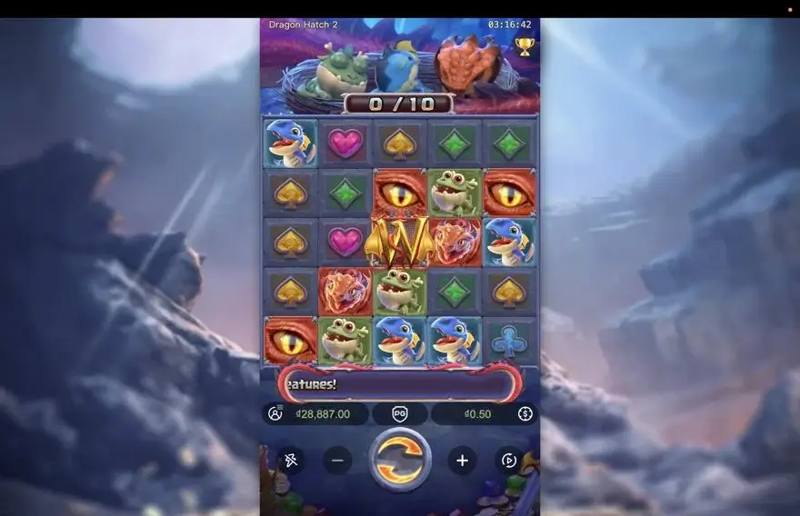 Ảnh bảng biểu tượng & tính năng game so sánh dragon hatch 2 lc79 (slot) chơi tại LC79