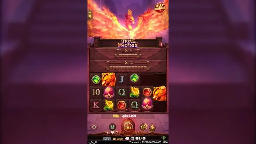 Ảnh màn hình gameplay game Trial of Phoenix (slot JILI) chơi tại LC79