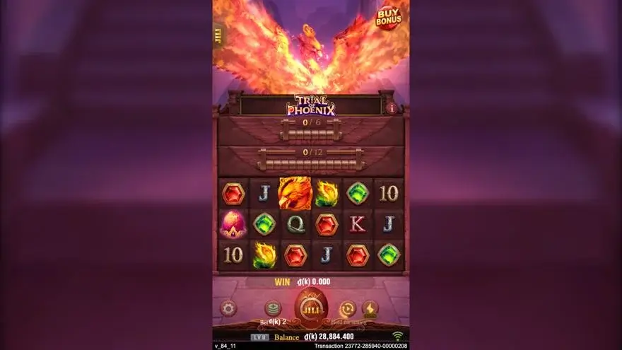Ảnh bảng biểu tượng & tính năng game Trial of Phoenix (slot JILI) chơi tại LC79