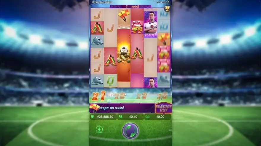 Ảnh bảng biểu tượng & tính năng game Ultimate Striker (slot PG) chơi tại LC79