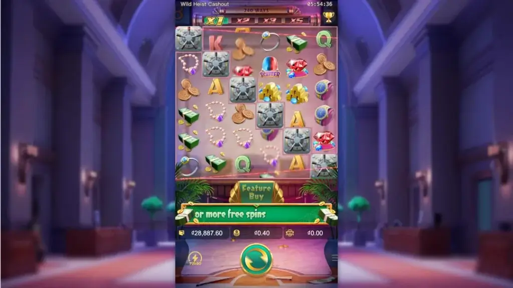 Ảnh giao diện chính game Wild Heist Cashout (slot PG) chơi tại LC79
