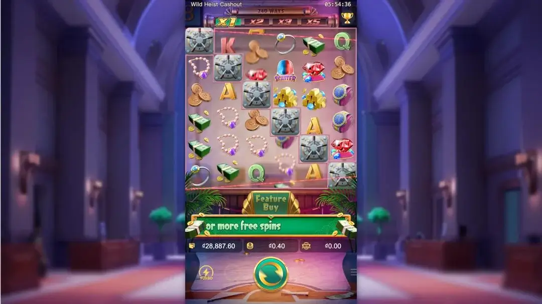 Ảnh giao diện chính game Wild Heist Cashout (slot PG) chơi tại LC79