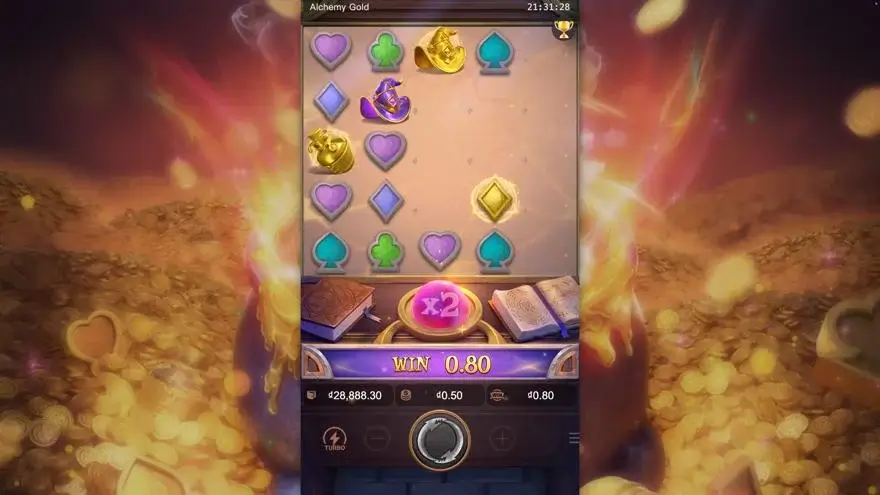 Ảnh bảng biểu tượng & tính năng game Alchemy Gold (slot PG) chơi tại LC79