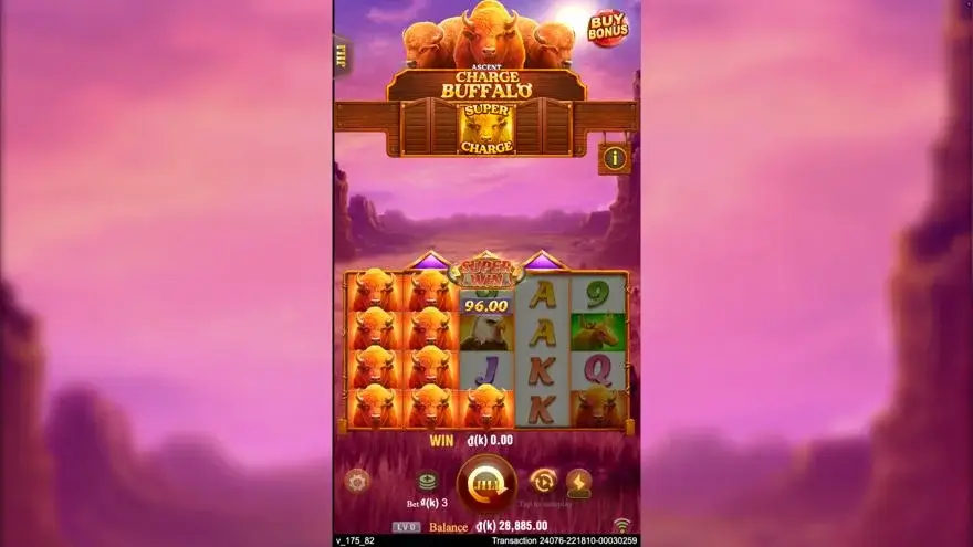 Ảnh màn hình gameplay game Charge Buffalo Ascent (slot JILI) chơi tại LC79