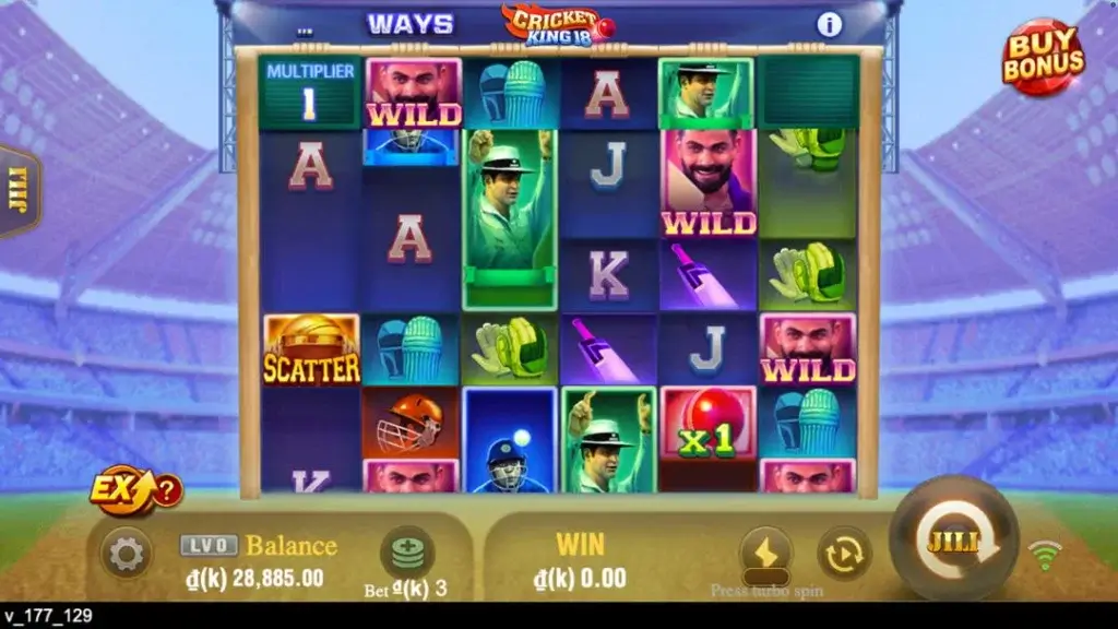 Ảnh giao diện chính game Cricket King 18 (slot JILI) chơi tại LC79