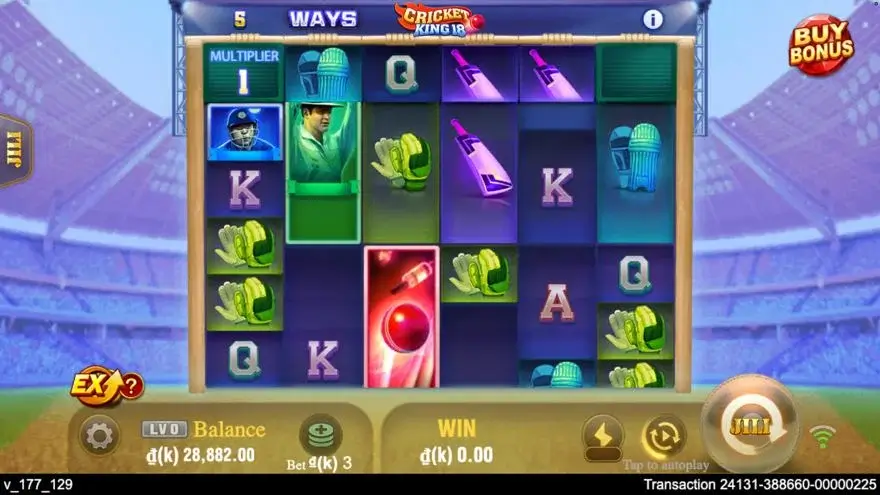 Ảnh bảng biểu tượng & tính năng game Cricket King 18 (slot JILI) chơi tại LC79