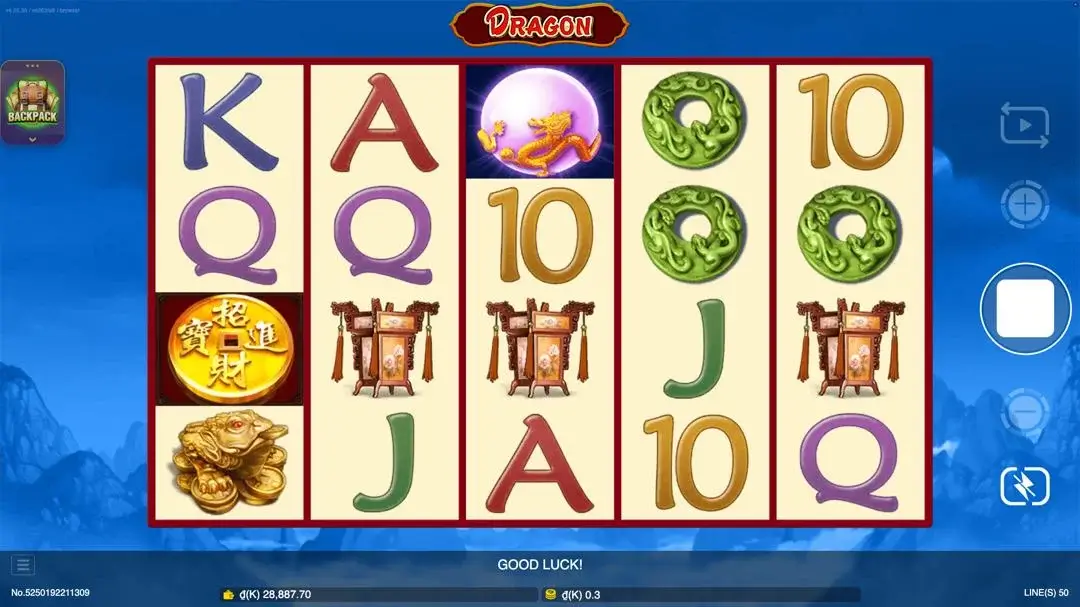 Ảnh giao diện chính game Dragon (slot JDB) chơi tại LC79