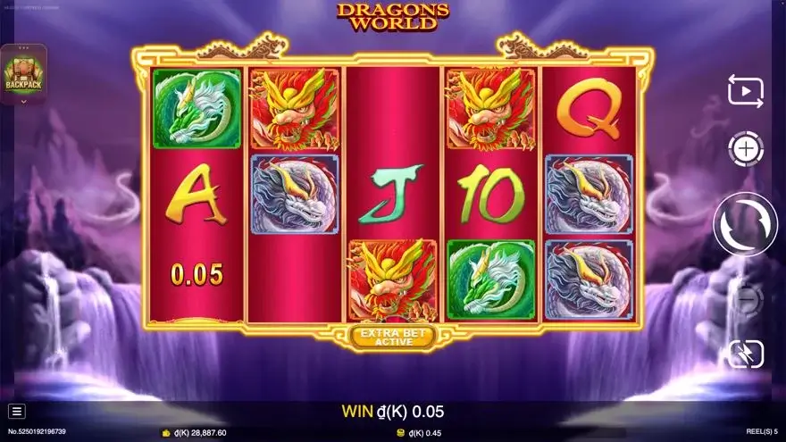 Ảnh màn hình gameplay game Dragons World (slot JDB) chơi tại LC79