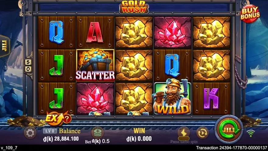 Ảnh bảng biểu tượng & tính năng game Gold Rush (slot FC) chơi tại LC79