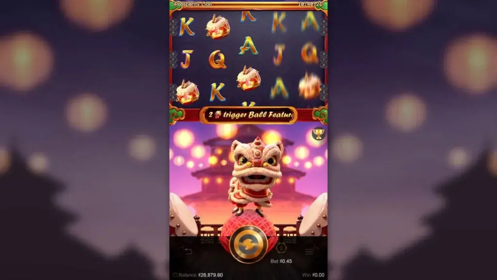 Ảnh giao diện chính game Prosperity Lion (slot PG) chơi tại LC79